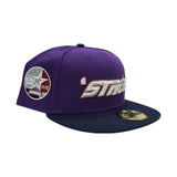 Purple Houston 'stros Navy Blue Visor Gray Bottom 35 Great Years Side Patch New Era 59Fifty Fitted