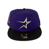 Purple Houston Astros Black Visor Gray Bottom 45th Anniversary Side Patch New Era 59Fifty Fitted