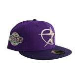 Light Purple Houston Astros Dark Purple Visor Gray Bottom 2005 World Series Side Patch New Era 59Fifty Fitted