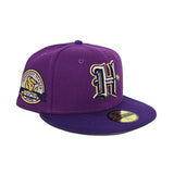 Grape Purple Houston Texans Purple Visor Gray Bottom 2002 Inaugural Season Side Patch New Era 59Fifty Fitted