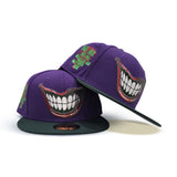 Purple Joker Villain Marvel/DC Comicss Green Visor Gray Bottom HA Ha Ha Ha Side Patch New Era 59Fifty Fitted