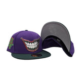 Purple Joker Villain Marvel/DC Comicss Green Visor Gray Bottom HA Ha Ha Ha Side Patch New Era 59Fifty Fitted