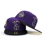 Purple Los Angeles Dodgers Black Visor Gray Bottom 40th Anniversary Side Patch New Era 59Fifty Fitted