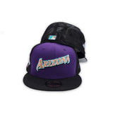 Purple Script Arizona Diamondbacks Black Trucker Gray Bottom 2001 World Series Champions Side Patch New Era 