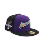 Purple Script Arizona Diamondbacks Black Trucker Gray Bottom 2001 World Series Champions Side Patch New Era 