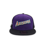 Purple Script Arizona Diamondbacks Black Trucker Gray Bottom 2001 World Series Champions Side Patch New Era 