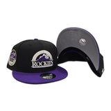 Black Colorado Rockies Purple Visor Gray Bottom 10 Years Anniversary Side Patch New Era 9Fifty Snapback