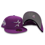 Grape Purple Houston Astros Gray Bottom 2005 World Series Side Patch New Era 59Fifty Fitted