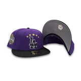 Purple Los Angeles Dodgers Black Visor Gray Bottom 40th Anniversary Side Patch New Era 59Fifty Fitted