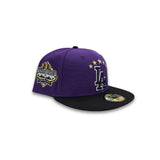 Purple Los Angeles Dodgers Black Visor Gray Bottom 40th Anniversary Side Patch New Era 59Fifty Fitted