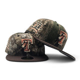 Real Tree APX Texas Rangers Parrot Logo Brown Visor Gray Bottom Final Season Side Patch New Era Fitted