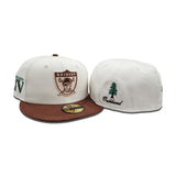 Off White Las Vegas Raiders Light Brown Visor Gray Bottom Super Bowl XV Side Patch New Era 59Fifty Fitted