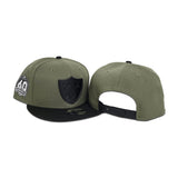 Oliver Green Las Vegas Raiders Black Visor 60th Anniversary Side Patch New Era Metal Badge 9Fifty Snapback