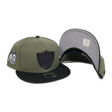 Oliver Green Las Vegas Raiders Black Visor 60th Anniversary Side Patch New Era Metal Badge 9Fifty Snapback