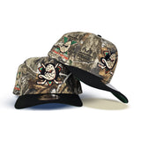 Real Tree Anaheim Mighty Ducks Black Visor Green Bottom "Mighty Decade" EST 1993 Side Patch New Era Curved Brim A-Frame 9Fifty Snapback