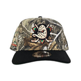 Real Tree Anaheim Mighty Ducks Black Visor Green Bottom "Mighty Decade" EST 1993 Side Patch New Era Curved Brim A-Frame 9Fifty Snapback