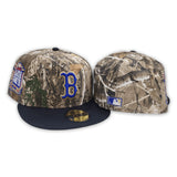 Real Tree Camo Boston Red Sox Navy Blue Visor Green Bottom 1999 All Star Game Side Patch New Era 59Fifty Fitted