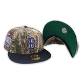 Real Tree Camo Boston Red Sox Navy Blue Visor Green Bottom 1999 All Star Game Side Patch New Era 59Fifty Fitted