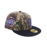Real Tree Camo Boston Red Sox Navy Blue Visor Green Bottom 1999 All Star Game Side Patch New Era 59Fifty Fitted