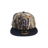Real Tree Camo Boston Red Sox Navy Blue Visor Green Bottom 1999 All Star Game Side Patch New Era 59Fifty Fitted