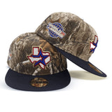 Real Tree Camo Houston Astros Navy Blue Visor Gray Bottom Celebrating 2005 World Series Side Patch New Era 59Fifty Fitted