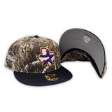 Real Tree Camo Houston Astros Navy Blue Visor Gray Bottom Celebrating 2005 World Series Side Patch New Era 59Fifty Fitted