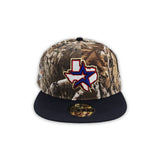 Real Tree Camo Houston Astros Navy Blue Visor Gray Bottom Celebrating 2005 World Series Side Patch New Era 59Fifty Fitted