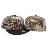Real Tree Camo Los Angeles Dodgers Black Visor Green Bottom 40th Anniversary Dodgers Stadium Side Patch New Era 59Fifty Fitted