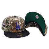 Real Tree Camo Los Angeles Dodgers Black Visor Green Bottom 40th Anniversary Dodgers Stadium Side Patch New Era 59Fifty Fitted