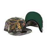 Real Tree Glow in The Dark Chicago Blackhawks Beige Camo Visor Green Bottom 42nd All Star Game Side Patch New Era 59Fifty Fitted