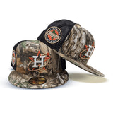 Real Tree Houston Astros Black Trucker Green Bottom Celebrating 45 Years Side Patch New Era 59Fifty Fitted