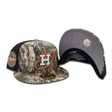 Real Tree Houston Astros Black Trucker Green Bottom Celebrating 45 Years Side Patch New Era 59Fifty Fitted