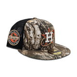Real Tree Houston Astros Black Trucker Green Bottom Celebrating 45 Years Side Patch New Era 59Fifty Fitted