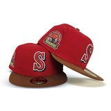 Red Seattle Mariners Toasted Peanut Visor Gray Bottom 30th Anniversary Side Patch New Era 59Fifty Fitted