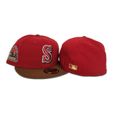 Red Seattle Mariners Toasted Peanut Visor Gray Bottom 30th Anniversary Side Patch New Era 59Fifty Fitted