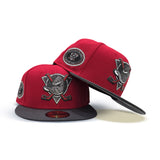 Red Anaheim Mighty Ducks Dark Gray Visor Gray Bottom Anaheim Ducks Side Patch New Era 59Fifty Fitted
