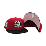 Red Anaheim Mighty Ducks Black Visor Pink Bottom 30th Anniversary Side Patch "Valentines Day Collection" New Era 9Fifty Snapback