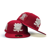 Red Anaheim Mighty Ducks Pink Bottom 30th Anniversary Side Patch "Valentines Day Collection" New Era 59Fifty Fitted