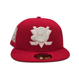 Red Anaheim Mighty Ducks Pink Bottom 30th Anniversary Side Patch "Valentines Day Collection" New Era 59Fifty Fitted