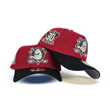 Red Anaheim Mighty Ducks Black Curved Brim Gray Bottom 30th Anniversary Side Patch New Era A-Frame 9Forty Snapback