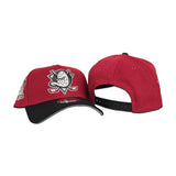 Red Anaheim Mighty Ducks Black Curved Brim Gray Bottom 30th Anniversary Side Patch New Era A-Frame 9Forty Snapback