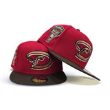 Red Arizona Diamondbacks Brown Visor Gray Bottom 1998 Inaugural Season Side Patch New Era 59Fifty Fitted