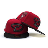 Red Arizona Diamondbacks Black Visor Gray Bottom 1998 Inaugural Season Side Patch New Era 59Fifty Fitted