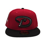 Red Arizona Diamondbacks Black Visor Gray Bottom 1998 Inaugural Season Side Patch New Era 59Fifty Fitted