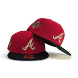 Red Atlanta Braves Black Visor Green Bottom 1995 World Series New Era 59Fifty Fitted