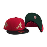 Red Atlanta Braves Black Visor Green Bottom 1995 World Series New Era 59Fifty Fitted