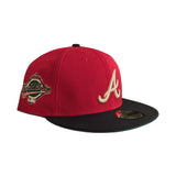 Red Atlanta Braves Black Visor Green Bottom 1995 World Series New Era 59Fifty Fitted