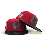 Red Chicago Blackhawks Black Visor Gray Bottom 2025 Winter Classic Side Patch New Era 59Fifty Fitted