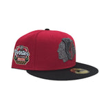 Red Chicago Blackhawks Black Visor Gray Bottom 2025 Winter Classic Side Patch New Era 59Fifty Fitted