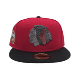 Red Chicago Blackhawks Black Visor Gray Bottom 2025 Winter Classic Side Patch New Era 59Fifty Fitted